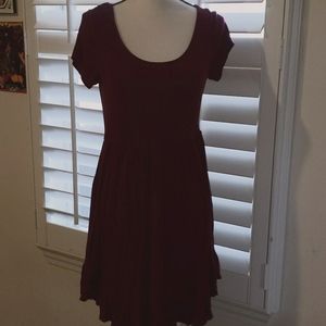 Burgundy sheer back strap dress